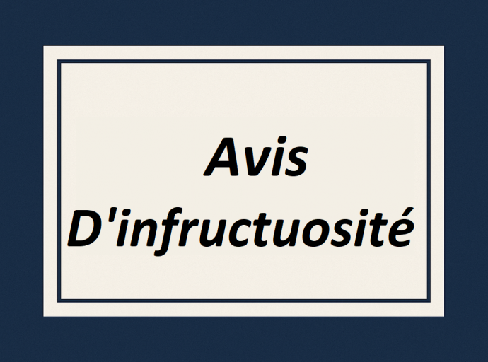 Avis  d'infructuosité